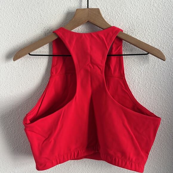 Stoic Red Racerback Cropped Active Tank Top Shirt Sports Bra Style XL - Picture 3 of 5